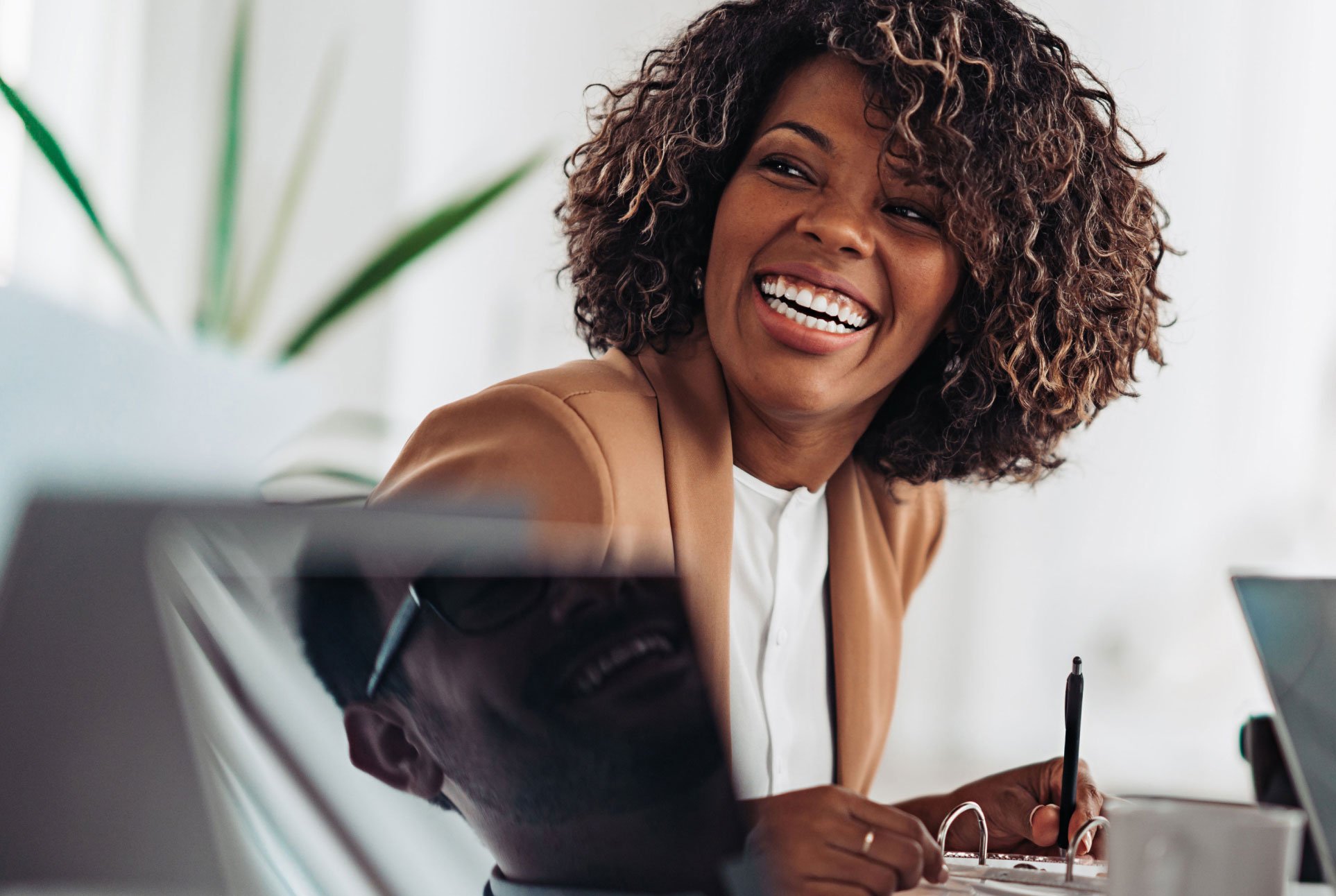 Woman smiling