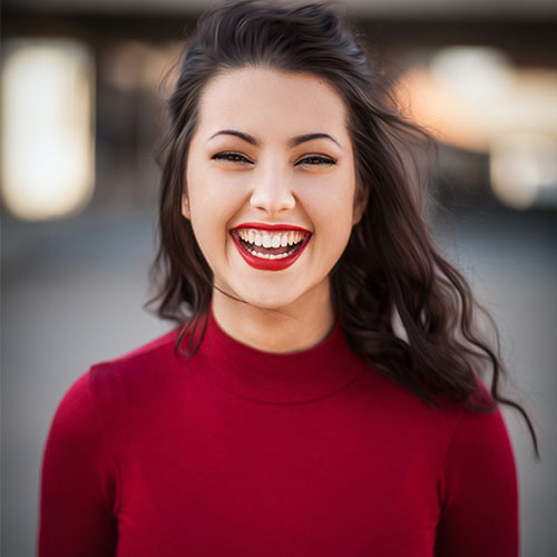 Woman smiling
